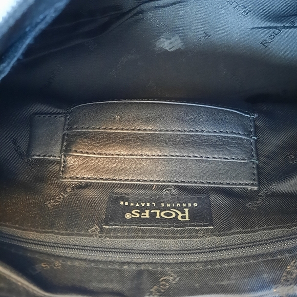 Rolfs black genuine leather pebbled shoulder bag - Picture 12 of 12